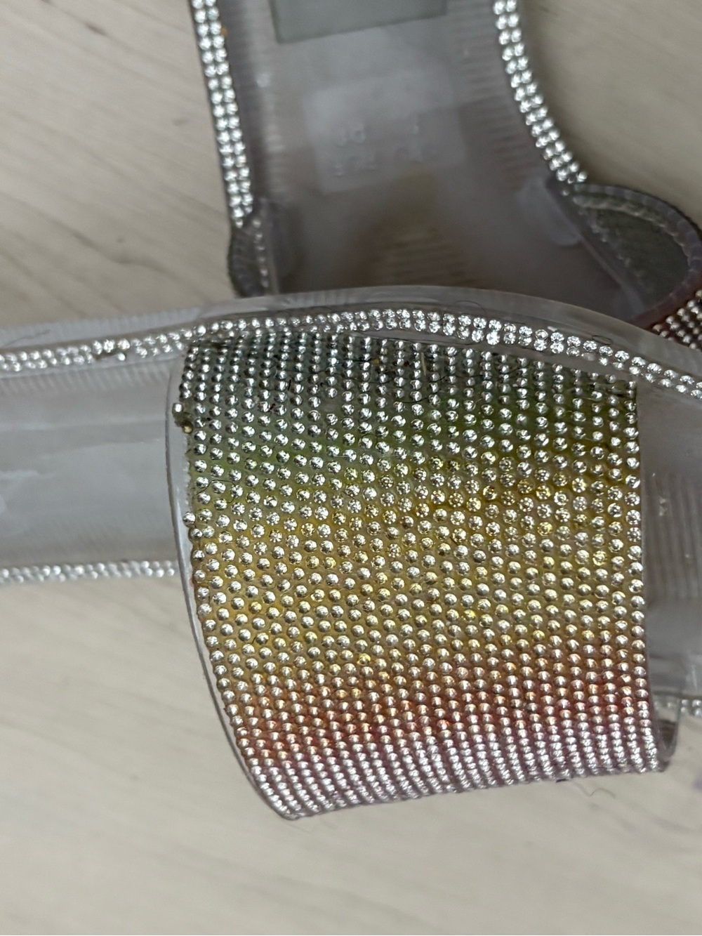 Jessica Simpson Iridescent Crystal Slide Sandals size 8 - Picture 8 of 8